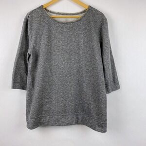 Lane Bryant Sweatshirt Women's 14/16 Heather Gray Gold Chain Neckline